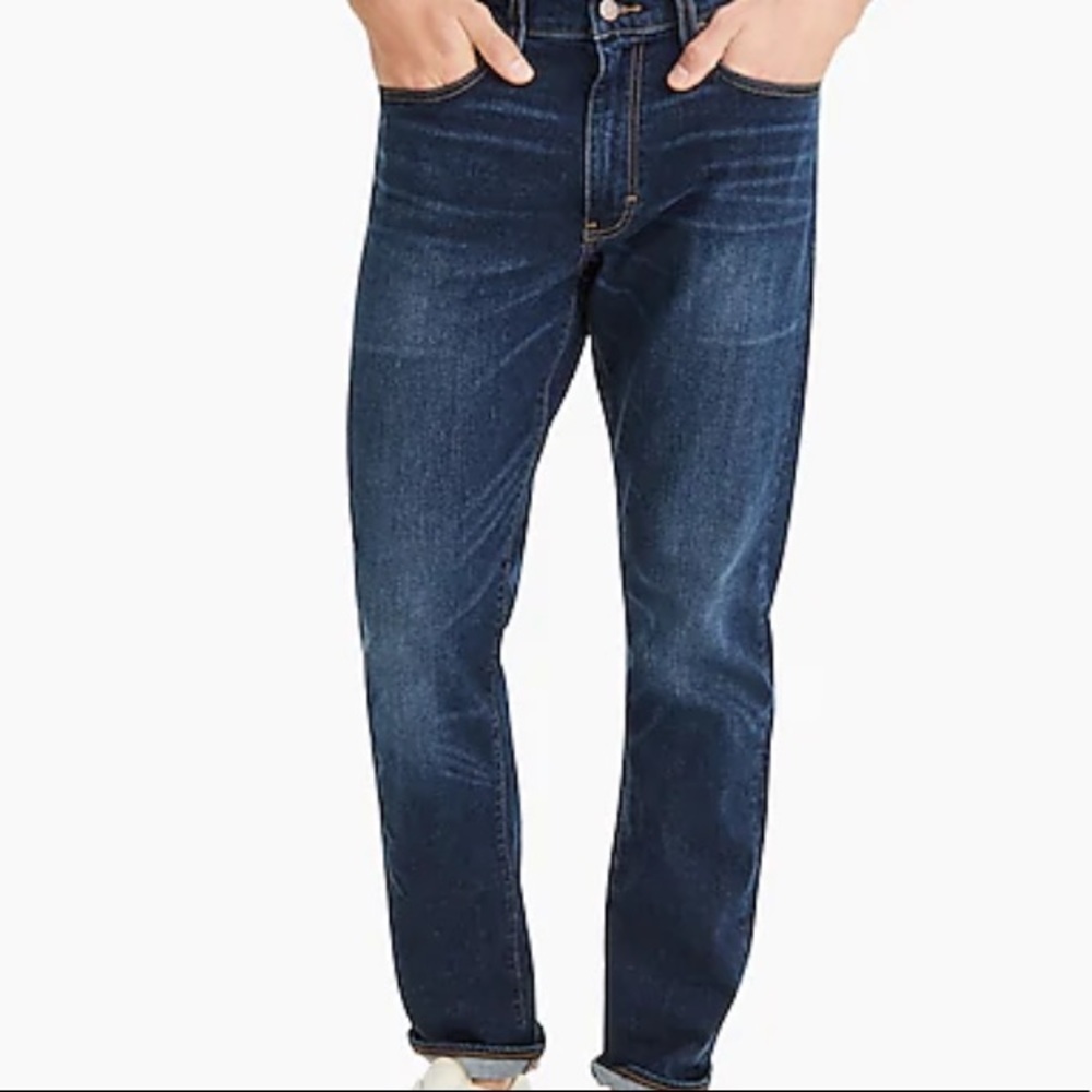 Jcrew factory straight flex denim in dark wash 36/36 NWT